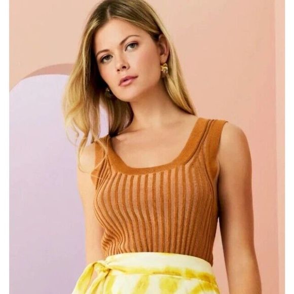 Marie Oliver Rylee Ribbed Sweater Tank Bombay Rust Womens Size M - Picture 1 of 8